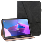 Surfplattafodral med kortplatser för Lenovo Tab P11 Gen 2 Line Printed Leather Protective Surfplattafodral med stativ