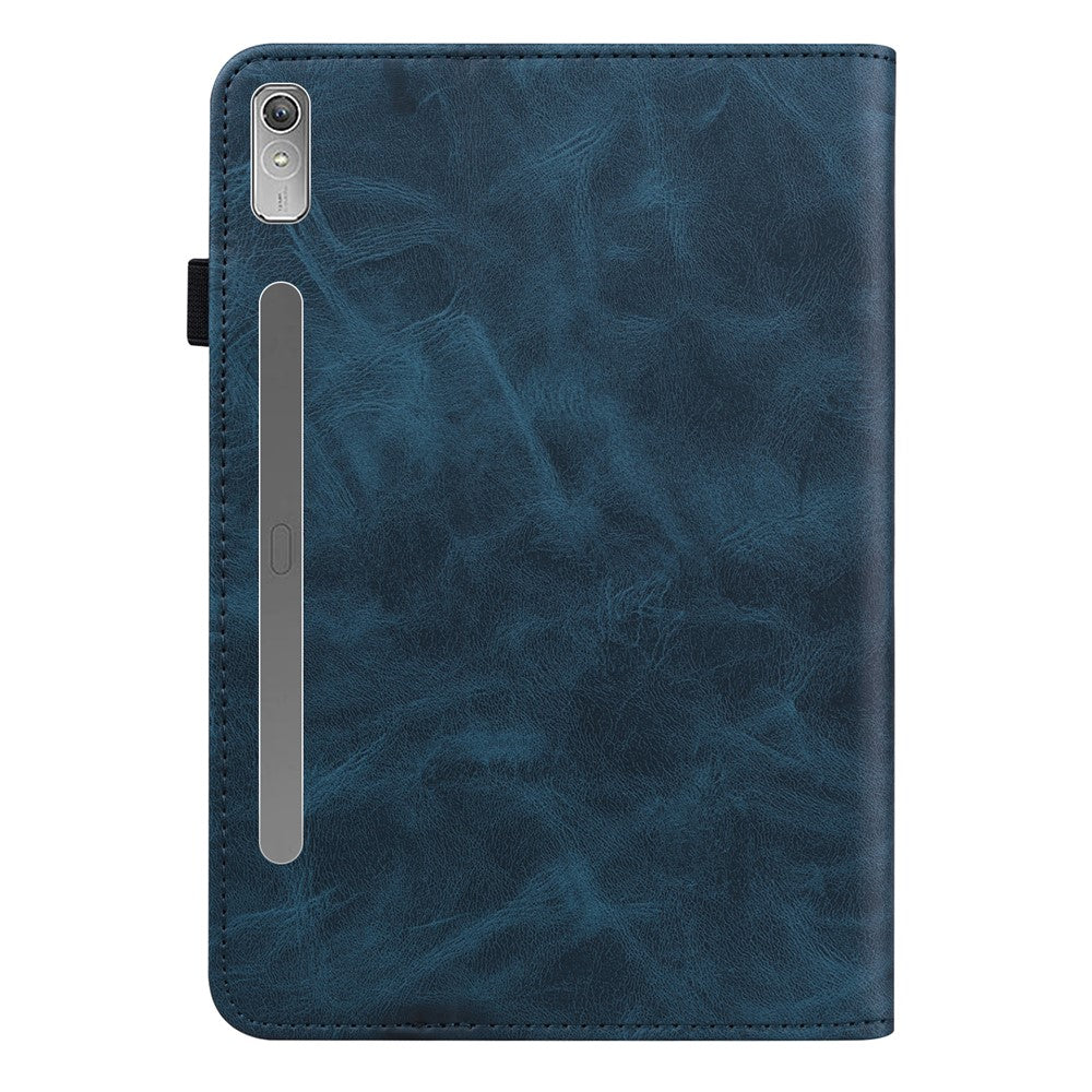 Leather Tablet Case for Lenovo Tab P11 Pro Gen 2 , Line Imprinted Anti-drop Tablet Cover Stand Card Holder