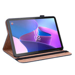 Leather Tablet Case for Lenovo Tab P11 Pro Gen 2 , Line Imprinted Anti-drop Tablet Cover Stand Card Holder