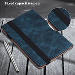 Leather Tablet Case for Lenovo Tab P11 Pro Gen 2 , Line Imprinted Anti-drop Tablet Cover Stand Card Holder