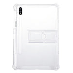 Til Samsung Galaxy Tab S8 / S7 Gennemsigtig TPU Bagcover Dropsikkert Tabletcover med Støttefod