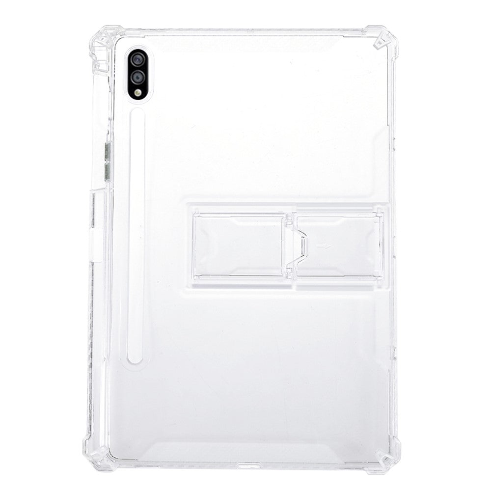 Til Samsung Galaxy Tab S8 / S7 Gennemsigtig TPU Bagcover Dropsikkert Tabletcover med Støttefod