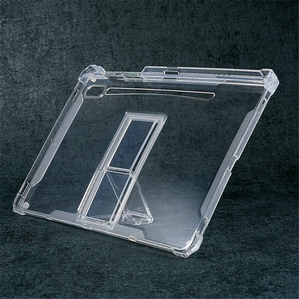 Til Samsung Galaxy Tab S8 / S7 Gennemsigtig TPU Bagcover Dropsikkert Tabletcover med Støttefod