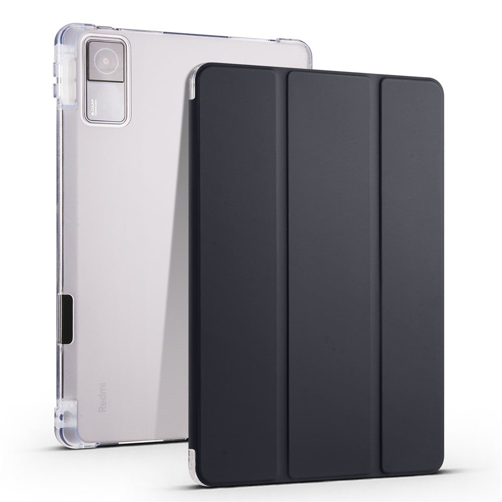 For Xiaomi Redmi Pad Pen Slot Design Tri-fold Stand PU Leather+TPU Protective Tablet Case
