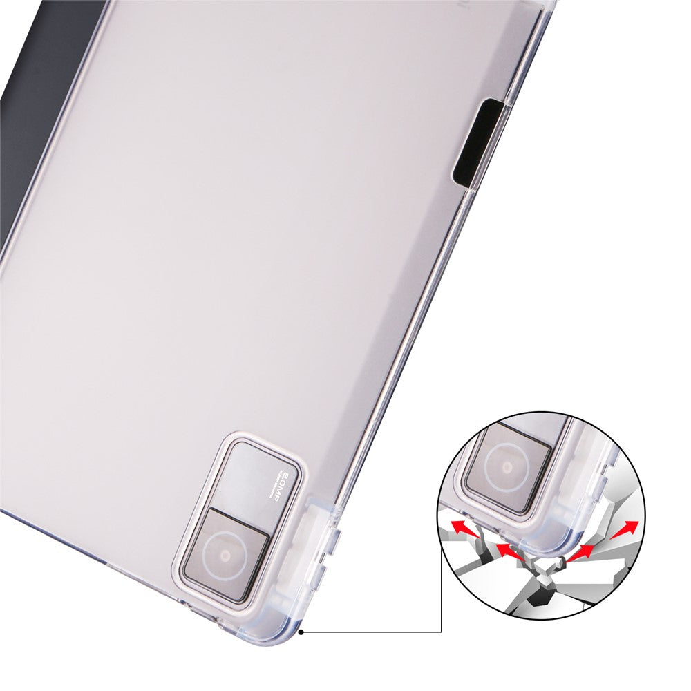 For Xiaomi Redmi Pad Pen Slot Design Tri-fold Stand PU Leather+TPU Protective Tablet Case