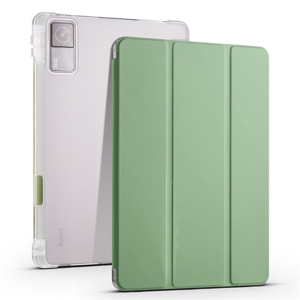 For Xiaomi Redmi Pad Pen Slot Design Tri-fold Stand PU Leather+TPU Protective Tablet Case