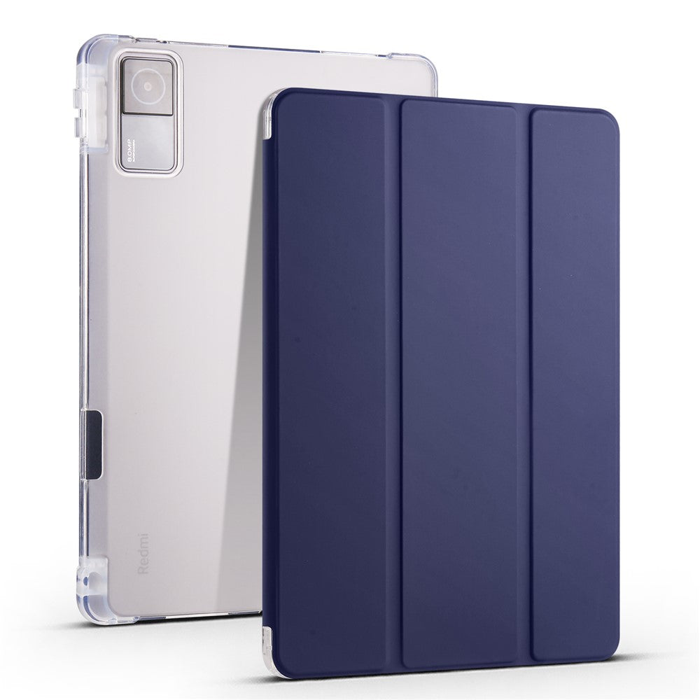 For Xiaomi Redmi Pad Pen Slot Design Tri-fold Stand PU Leather+TPU Protective Tablet Case