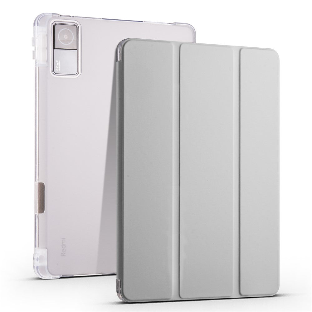 For Xiaomi Redmi Pad Pen Slot Design Tri-fold Stand PU Leather+TPU Protective Tablet Case
