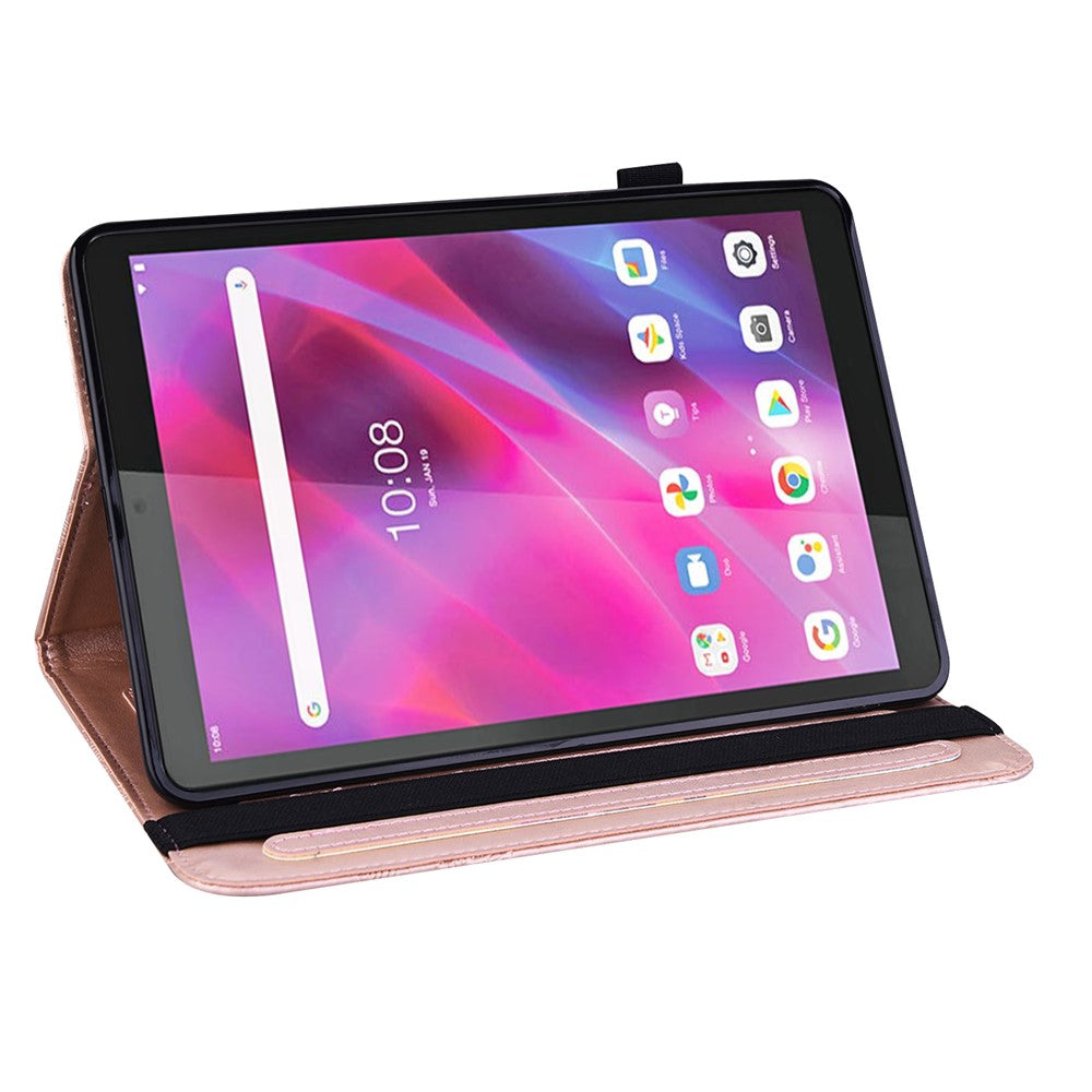 Lenovo Tab M8 (4:e generationen) 2024 TB-301XU / M8 (4:e generationen) 2023 TB-300FU PU-läderfodral för surfplattor med blommönster, plånbok för surfplattor