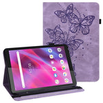 Læderetui med sommerfuglemønster, kortholder og stativ til Lenovo Tab M8 (4. generation) 2024 TB-301XU / M8 (4. generation) 2023 TB-300FU
