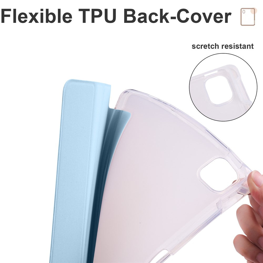 For Xiaomi Pad 5 / Pad 5 Pro Case Tri-Fold Stand Tablet PU Leather Cover Protective Case with Pencil Slot