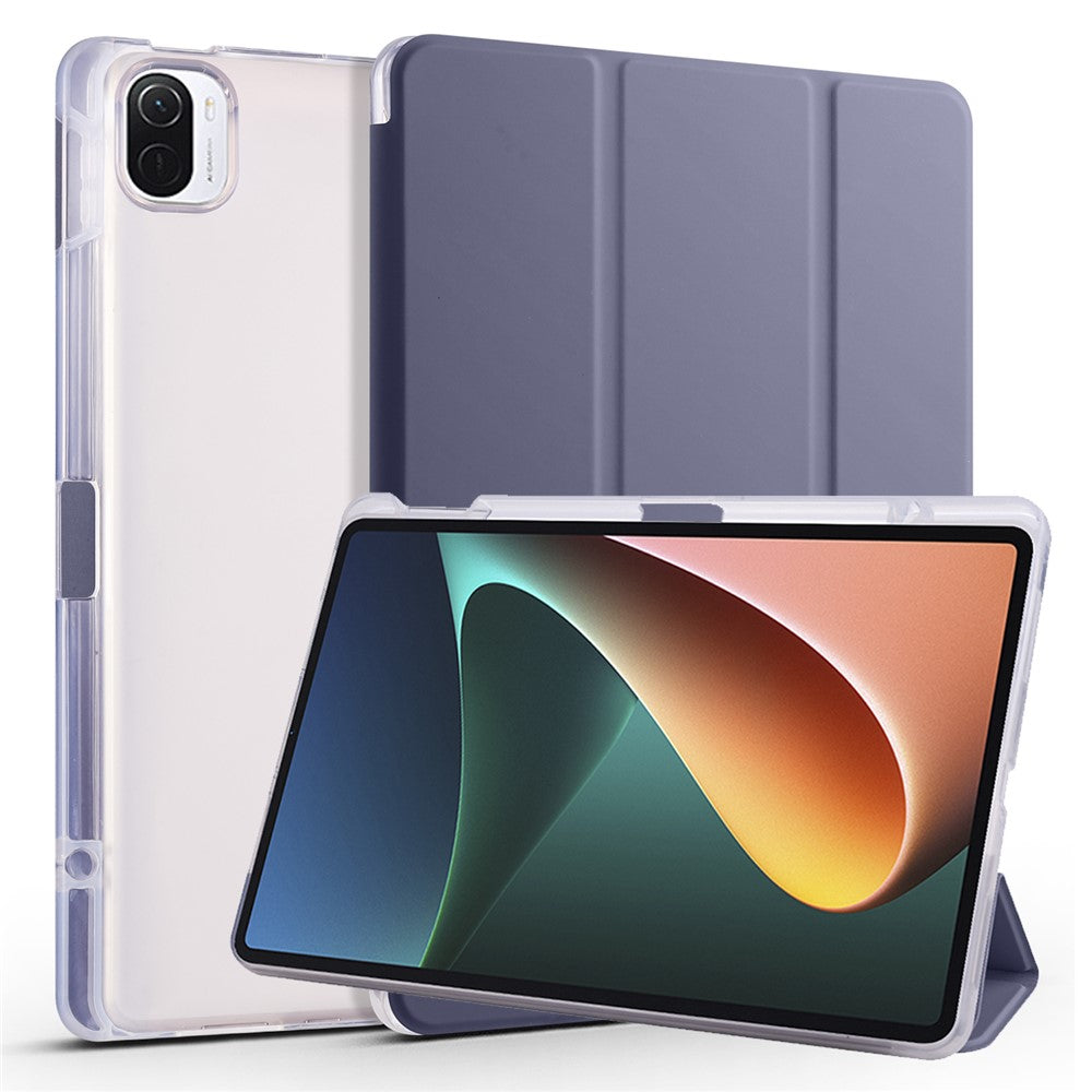 For Xiaomi Pad 5 / Pad 5 Pro Case Tri-Fold Stand Tablet PU Leather Cover Protective Case with Pencil Slot