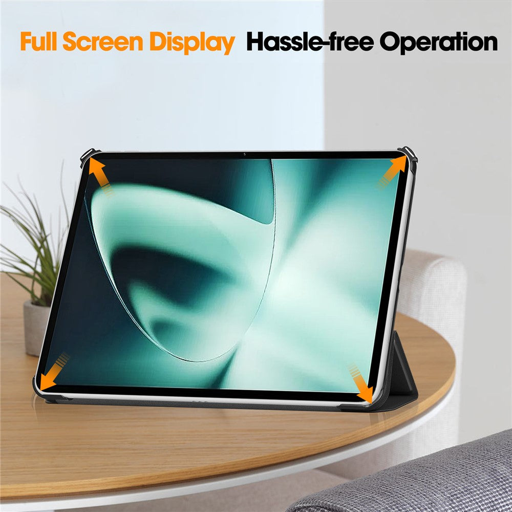 For OnePlus Pad Tri-fold Stand Tablet Case Auto Wake / Sleep Tablet Leather Cover