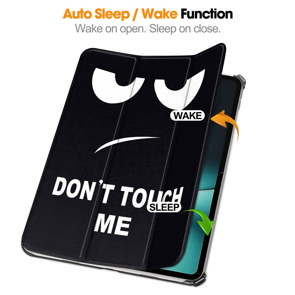 Pattern Printing Tablet Case for OnePlus Pad PU Leather Tri-fold Stand Anti-drop Tablet Cover