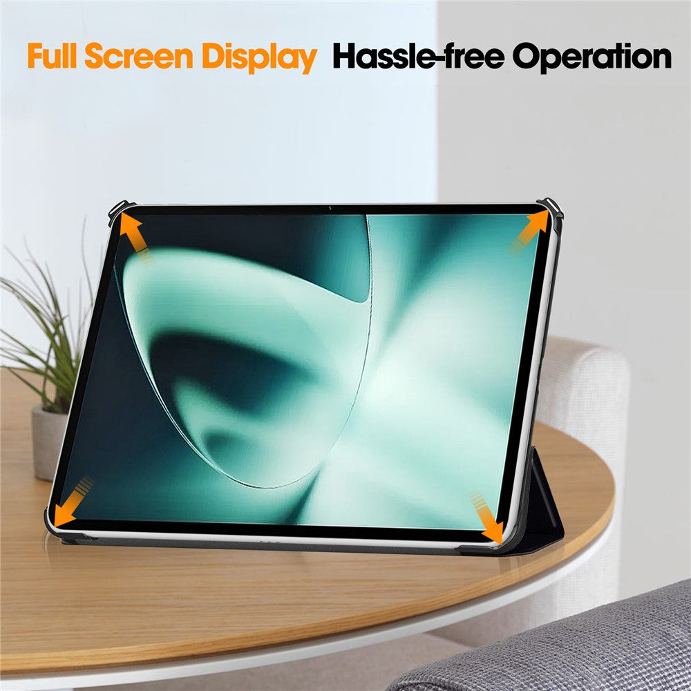 Pattern Printing Tablet Case for OnePlus Pad PU Leather Tri-fold Stand Anti-drop Tablet Cover