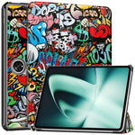 Pattern Printing Tablet Case for OnePlus Pad PU Leather Tri-fold Stand Anti-drop Tablet Cover