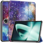 Pattern Printing Tablet Case for OnePlus Pad PU Leather Tri-fold Stand Anti-drop Tablet Cover