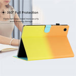 For Huawei Enjoy Tablet 2 / MatePad T 10 / T 10S / Honor Pad 6 10.1-inch / Pad X6 9.7 inch Stitching Lines Gradient Leather Tablet Stand Case
