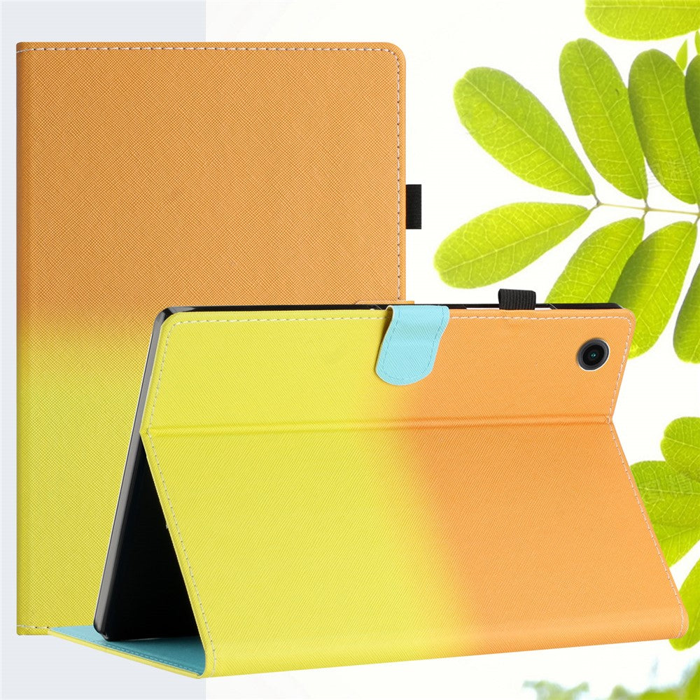 For Huawei Enjoy Tablet 2 / MatePad T 10 / T 10S / Honor Pad 6 10.1-inch / Pad X6 9.7 inch Stitching Lines Gradient Leather Tablet Stand Case