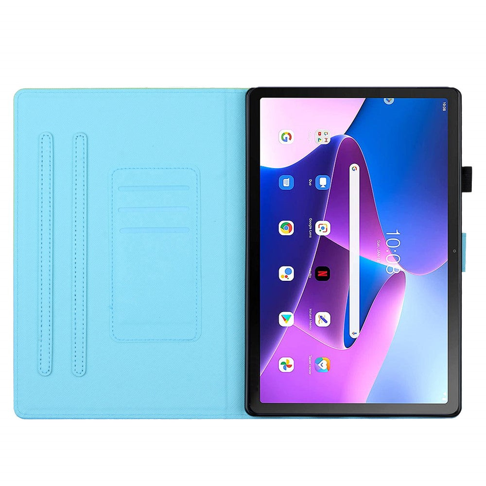Lenovo Tab M10 Plus (3:e generationen) / Xiaoxin Pad 2022 10,6 tums surfplatta med tonade färger, läderfodral med sömmar och linjer