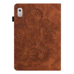 For Lenovo Tab M9 TB-310FU Flip PU Leather Cover Flower Imprinting Stand Card Holder Tablet Case