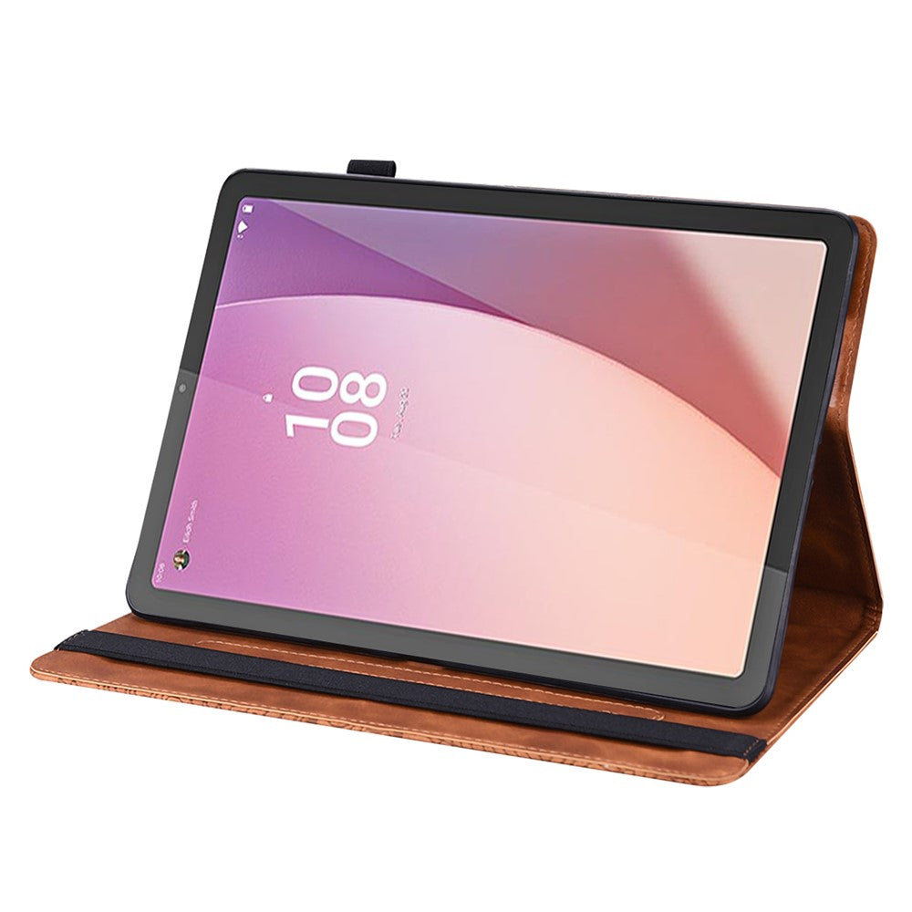 For Lenovo Tab M9 TB-310FU Flip PU Leather Cover Flower Imprinting Stand Card Holder Tablet Case