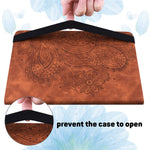 For Lenovo Tab M9 TB-310FU Flip PU Leather Cover Flower Imprinting Stand Card Holder Tablet Case