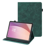 For Lenovo Tab M9 TB-310FU Flip PU Leather Cover Flower Imprinting Stand Card Holder Tablet Case