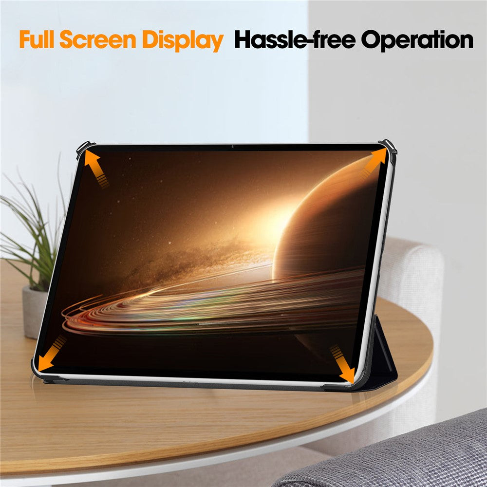 Trifold Stand Smart Case for Oppo Pad 2 , PU Leather Pattern Printing Folio Cover