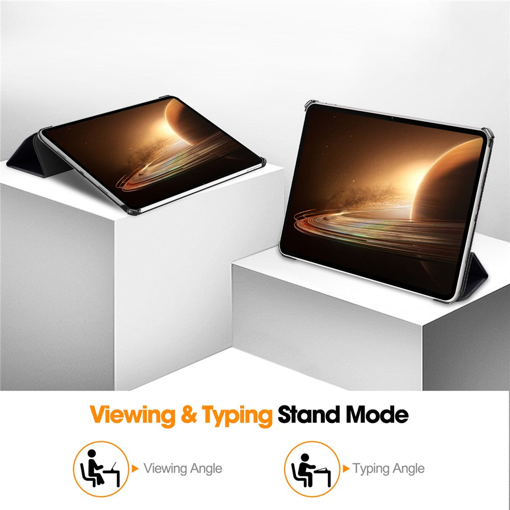 Trifold Stand Smart Case for Oppo Pad 2 , PU Leather Pattern Printing Folio Cover