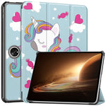 Trifold Stand Smart Case for Oppo Pad 2 , PU Leather Pattern Printing Folio Cover