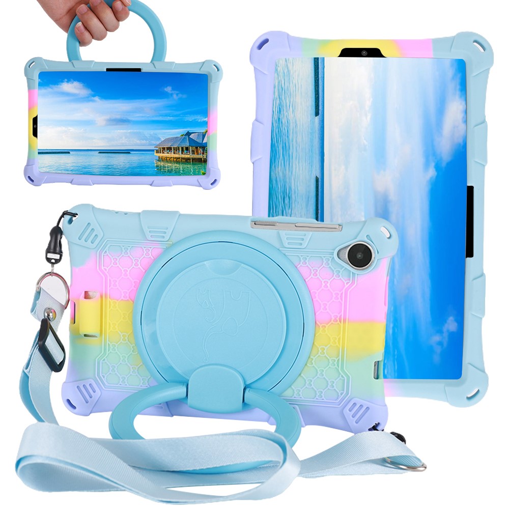 For Lenovo Tab M8 (4th Gen) 2024 TB-301XU / M8 (4th Gen) 2023 TB-300FU PC + Silicone Tablet Case Hand Grip Kickstand Cover