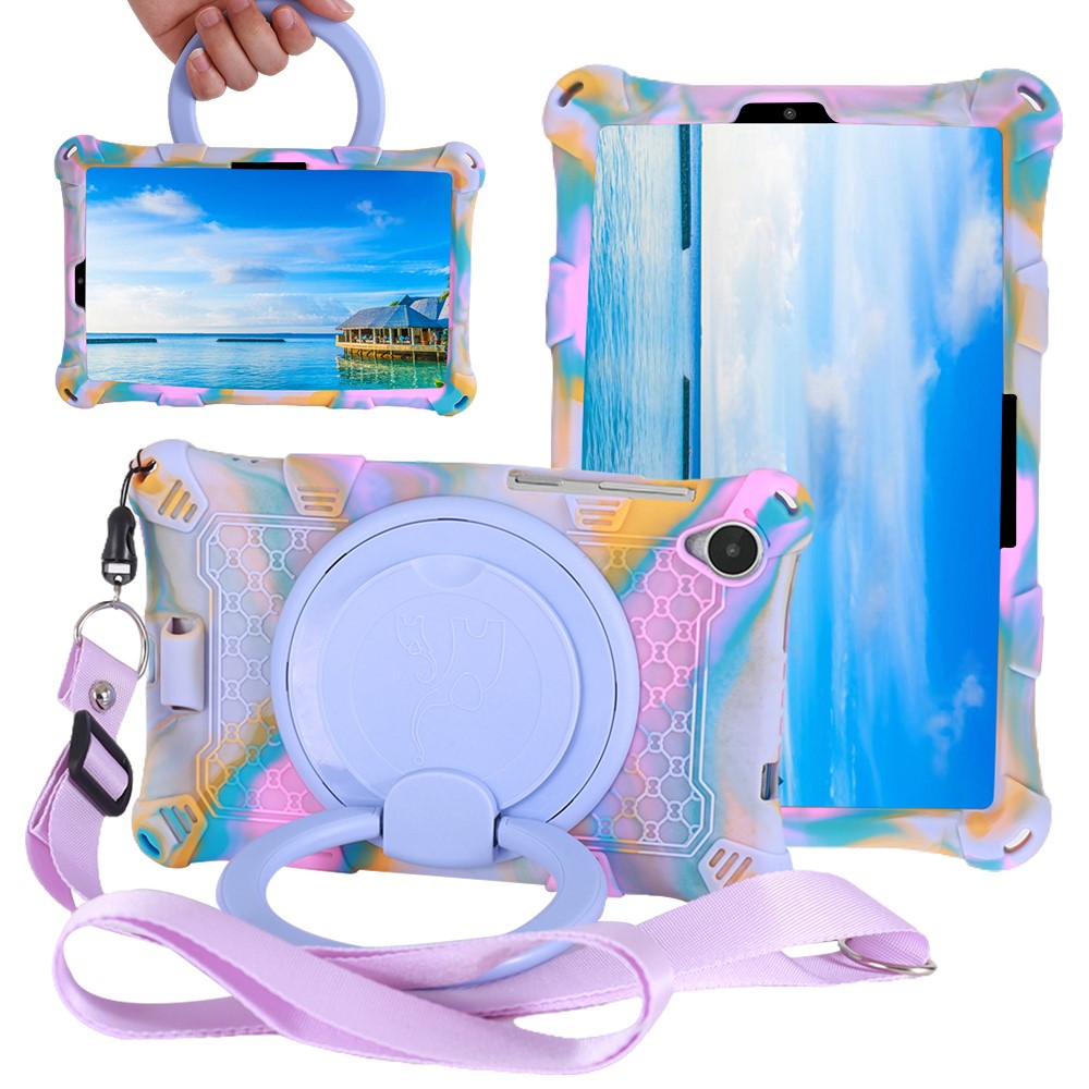 For Lenovo Tab M8 (4th Gen) 2024 TB-301XU / M8 (4th Gen) 2023 TB-300FU PC + Silicone Tablet Case Kickstand Cover