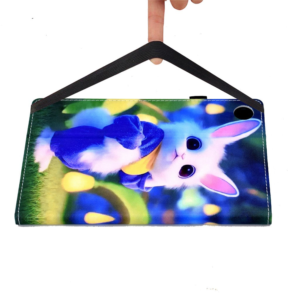 For Lenovo Tab M10 (Gen 3) PU Leather Tablet Case Pattern Printing Stand Card Holder Cover with Elastic Band