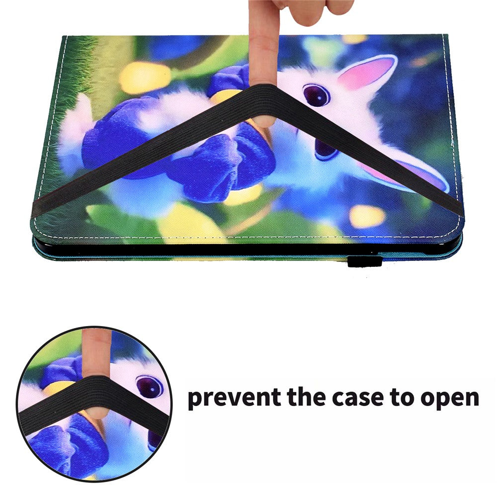 For Lenovo Tab M10 (Gen 3) PU Leather Tablet Case Pattern Printing Stand Card Holder Cover with Elastic Band