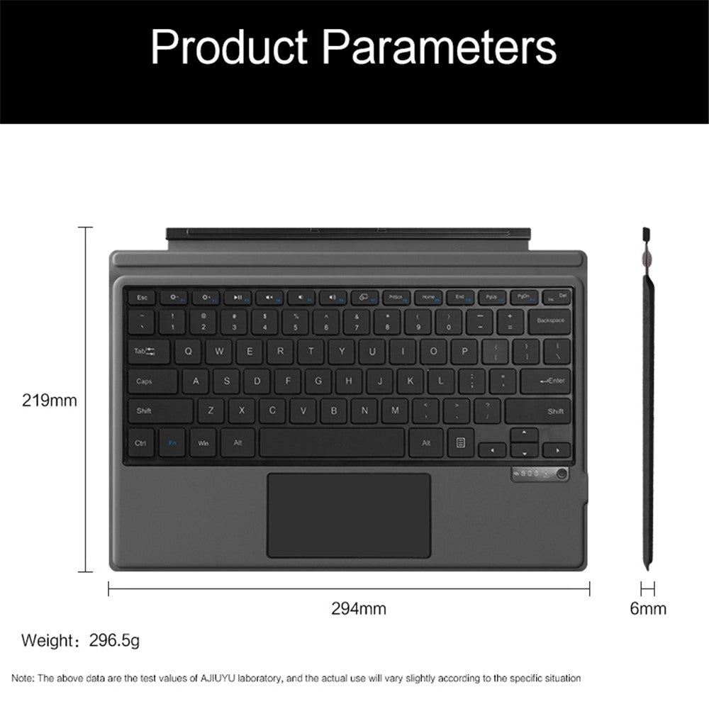 For Microsoft Surface Pro 4 / 5 / 6 / 7 Keyboard Magnetic Rechargeable Bluetooth-compatible Keyboard (Without Backlit)
