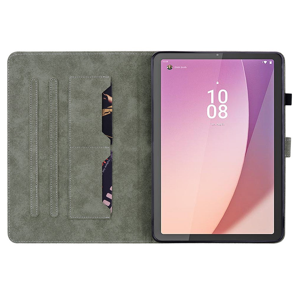 PU Leather Case for Lenovo Tab M9 TB-310FU Cute Tiger Pattern Tablet Protective Sleeve with Stand / Card Holder