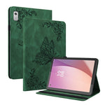 For Lenovo Tab M9 TB-310FU Imprinted Butterfly Flower PU Leather Card Holder Stand Tablet Case with Pen Loop