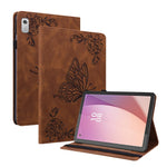 For Lenovo Tab M9 TB-310FU Imprinted Butterfly Flower PU Leather Card Holder Stand Tablet Case with Pen Loop