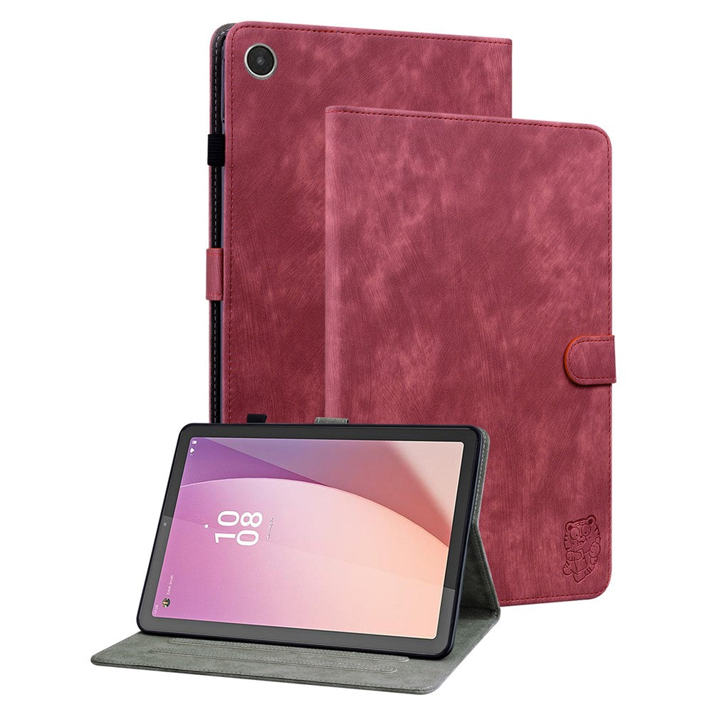For Lenovo Tab M8 (4th Gen) 2024 TB-301XU / M8 (4th Gen) 2023 TB-300FU PU Leather Tablet Case Cute Tiger Pattern Stand Cover