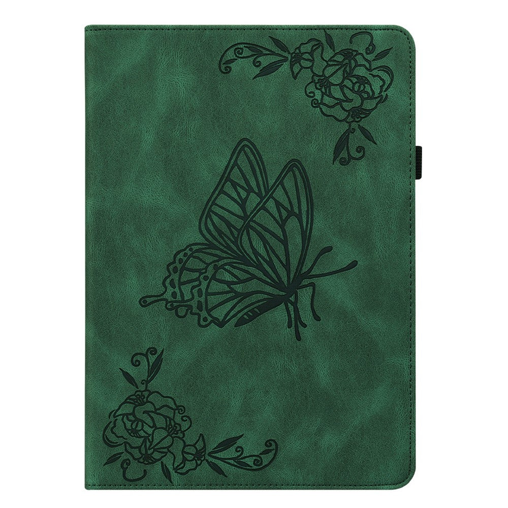 For Lenovo Tab M8 (4th Gen) 2024 TB-301XU / M8 (4th Gen) 2023 TB-300FU Stand Leather Tablet Case Imprinted Butterfly Flower Cover