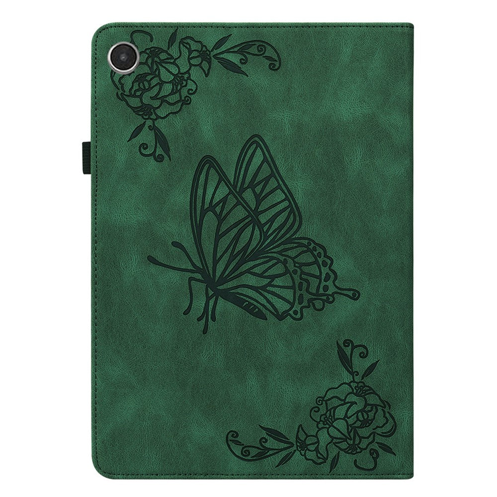 For Lenovo Tab M8 (4th Gen) 2024 TB-301XU / M8 (4th Gen) 2023 TB-300FU Stand Leather Tablet Case Imprinted Butterfly Flower Cover