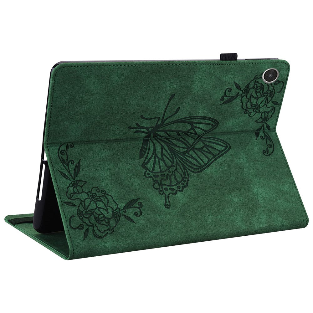 For Lenovo Tab M8 (4th Gen) 2024 TB-301XU / M8 (4th Gen) 2023 TB-300FU Stand Leather Tablet Case Imprinted Butterfly Flower Cover