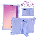 For Lenovo Tab M9 TB-310FU PC + Silicone Shock-Resistant Tablet Case Adjustable Kickstand Cover with Shoulder Strap