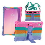 For Lenovo Tab M9 TB-310FU PC + Silicone Shock-Resistant Tablet Case Adjustable Kickstand Cover with Shoulder Strap