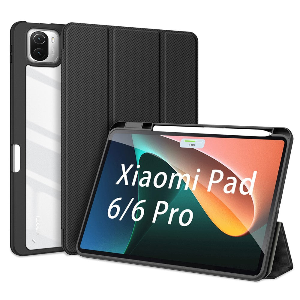 DUX DUCIS TOBY Series For Xiaomi Pad 6 / 6 Pro Tablet Case PU Leather Auto Wake  /  Sleep Tri-fold Stand Cover