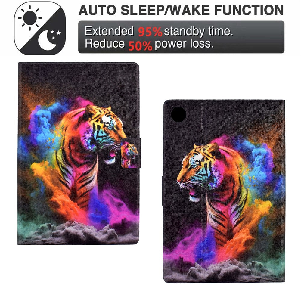 Protective Case for Lenovo Tab M10 (Gen 3) PU Leather Flip Cover Pattern Printed Tablet Stand Case with Card Slots