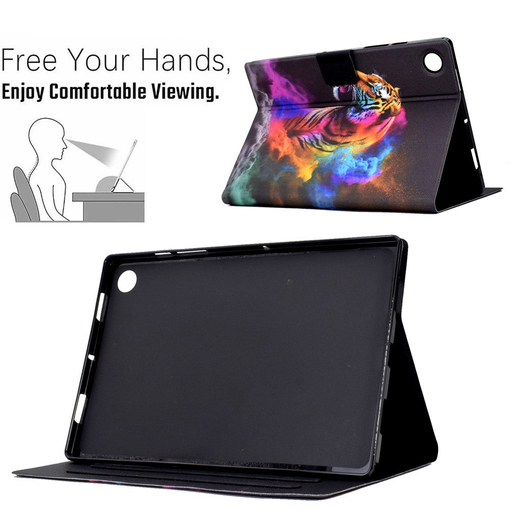 Protective Case for Lenovo Tab M10 (Gen 3) PU Leather Flip Cover Pattern Printed Tablet Stand Case with Card Slots