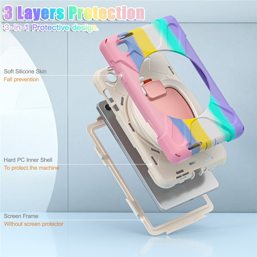Tablet Case for Lenovo Tab M8 (4th Gen) 2024 TB-301XU / M8 (4th Gen) 2023 TB-300FU PC + Silicone Rotary Kickstand Cover