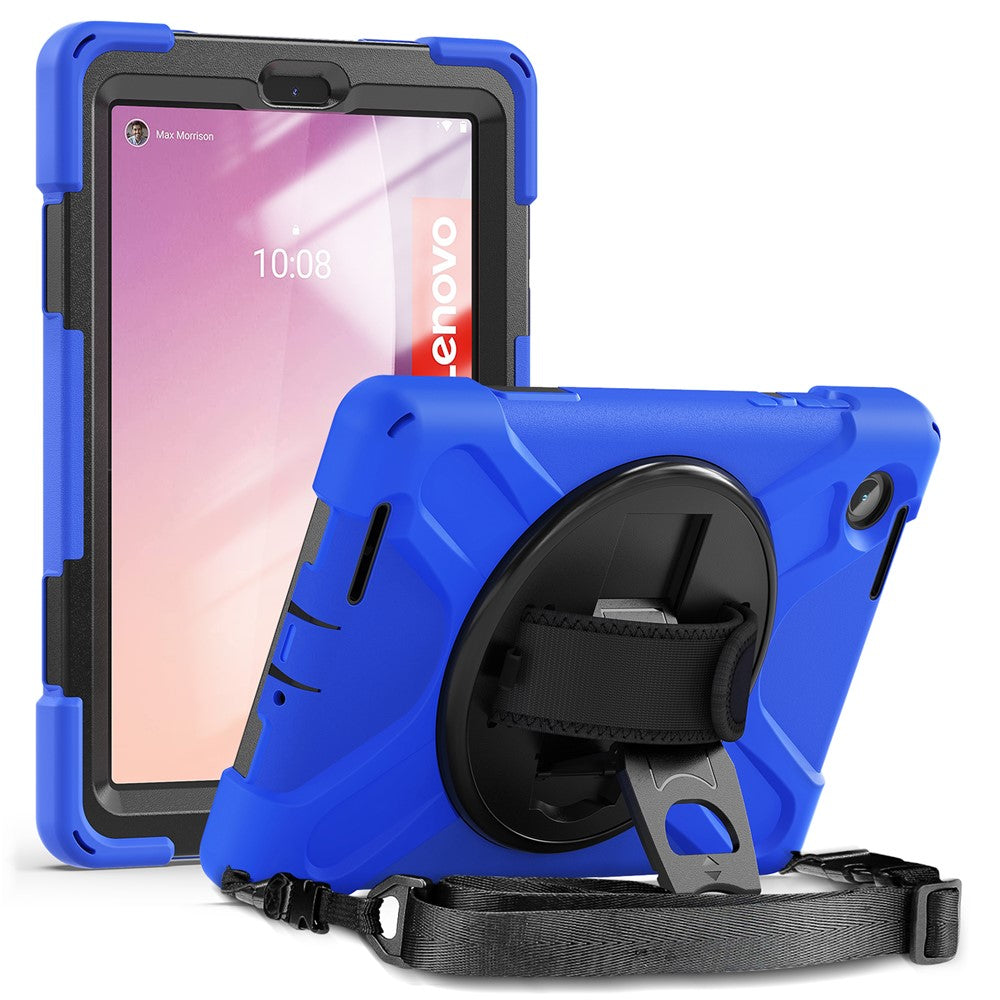 For Lenovo Tab M8 (4th Gen) 2024 TB-301XU / M8 (4th Gen) 2023 TB-300FU Case Kickstand Tablet Case PC+Silicone Cover with Strap